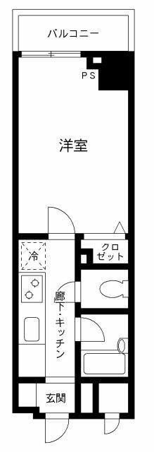 プライムアーバン飯田橋(1K/13階)の間取り写真