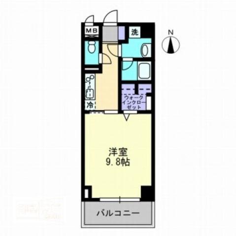 ハアラン表町(1K/11階)の間取り写真