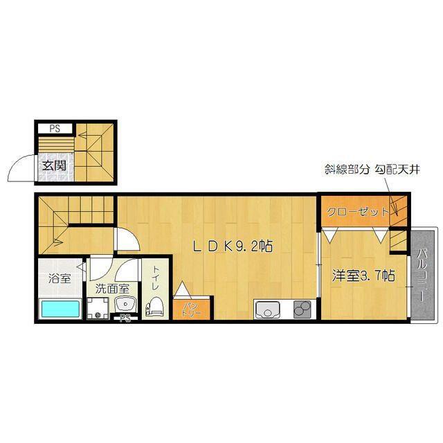 ラフィーノあすと長町(1LDK/3階)の間取り写真