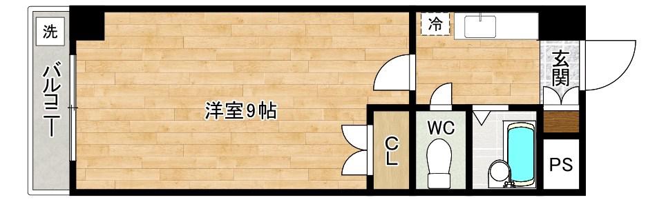RISO初音(1K/13階)の間取り写真