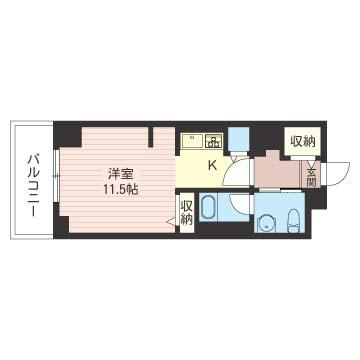 リオフレンテ(ワンルーム/5階)の間取り写真
