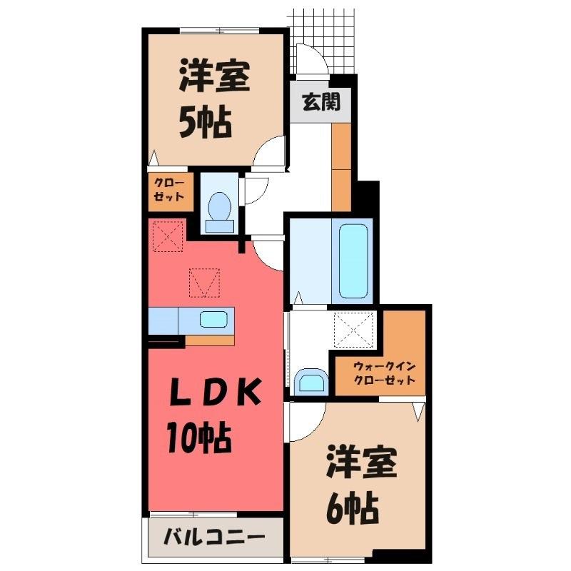 オーブ・レジェール(2LDK/1階)の間取り写真