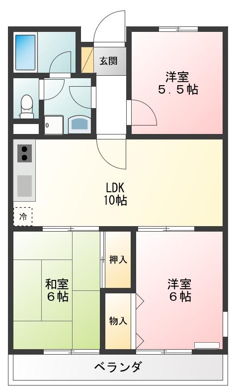 クレストヒル(3LDK/3階)の間取り写真