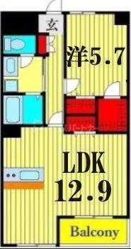 ウィルテラス船堀(1LDK/6階)の間取り写真
