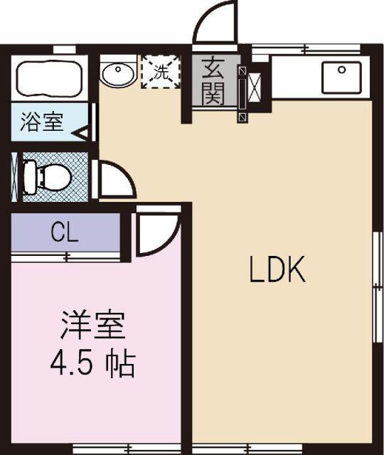 シティハイムマリモ(1LDK/1階)の間取り写真