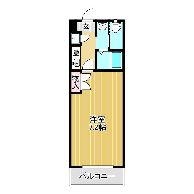 第2サンライズマンション(1K/4階)の間取り写真