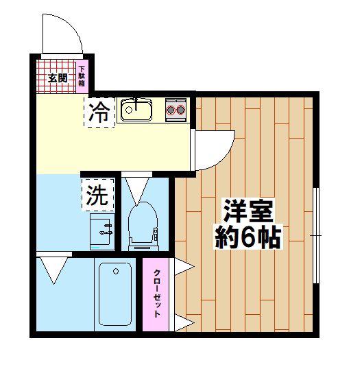 SORA(1K/3階)の間取り写真