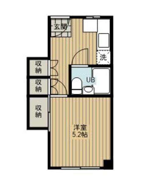 渡辺ハイツ(1K/1階)の間取り写真