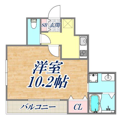 フジパレス西立花5番館(1K/1階)の間取り写真