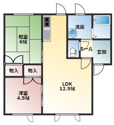 フレンテ(2LDK/2階)の間取り写真
