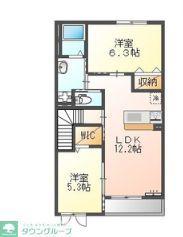 グランシード壱番館(2LDK/2階)の間取り写真