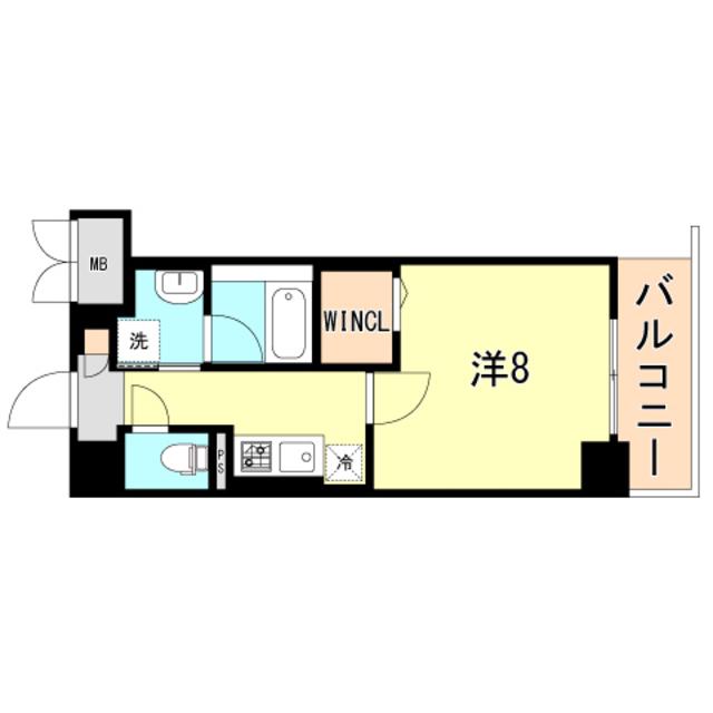 レユシール塚本(1K/2階)の間取り写真