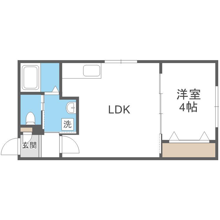 ラフィーネ医大前(1LDK/3階)の間取り写真