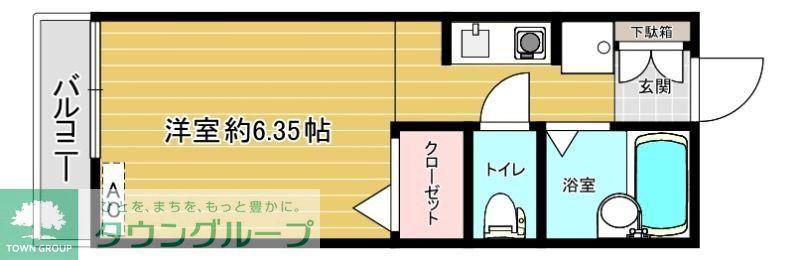 リファレンス胡録台B棟(ワンルーム/2階)の間取り写真