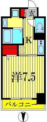 ACTUS錦糸(1K/3階)の間取り写真