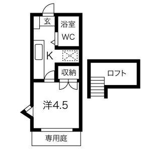 ココアハイツ(1K/1階)の間取り写真