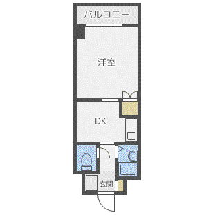 楠青山ビル別館(1DK/5階)の間取り写真