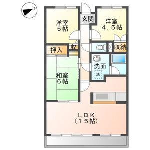 KAGAMIHARAヒルズ(3LDK/1階)の間取り写真