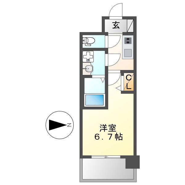 S-RESIDENCE上前津(1K/9階)の間取り写真