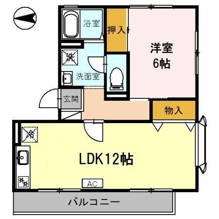 ハイカムール梅寿(1LDK/3階)の間取り写真