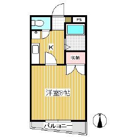 サンジェルマン(1K/2階)の間取り写真