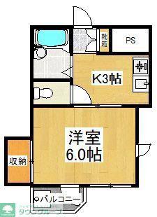 ガストハウス府中(1K/3階)の間取り写真