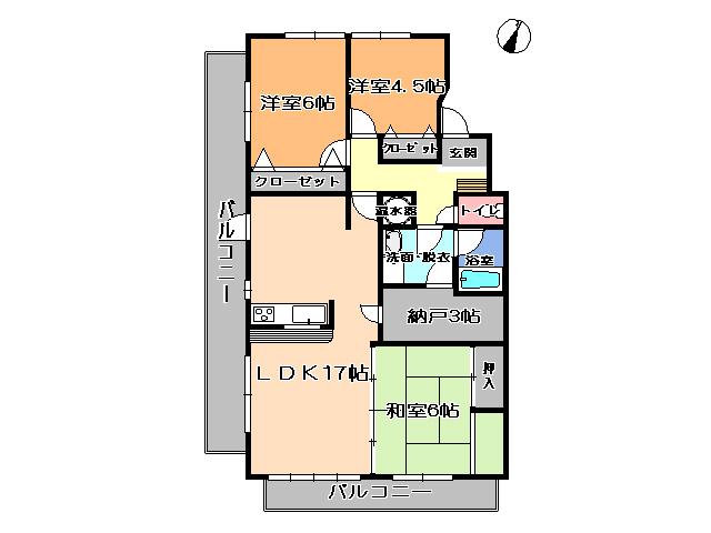 イーストパレス(3SLDK/3階)の間取り写真