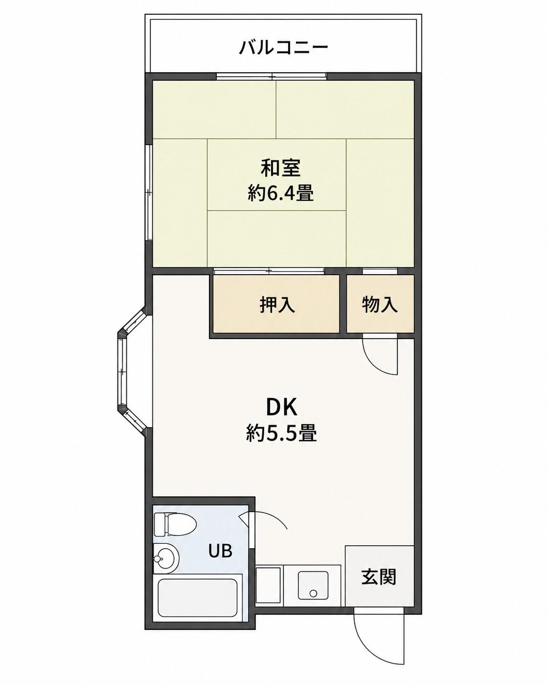 サクラハイツ(1DK/2階)の間取り写真