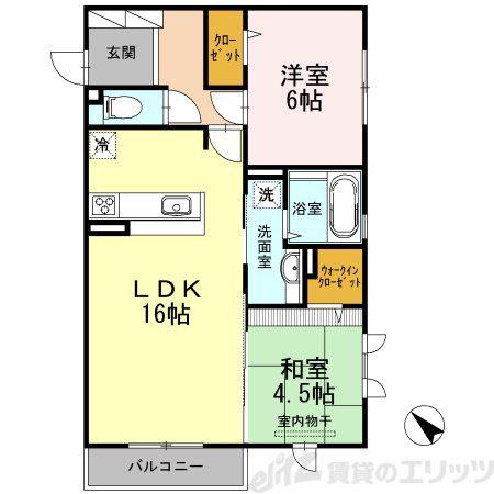 サンスクエア千里万博 B棟(2LDK/2階)の間取り写真