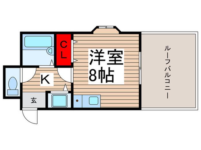 グロリアス東京(1K/4階)の間取り写真