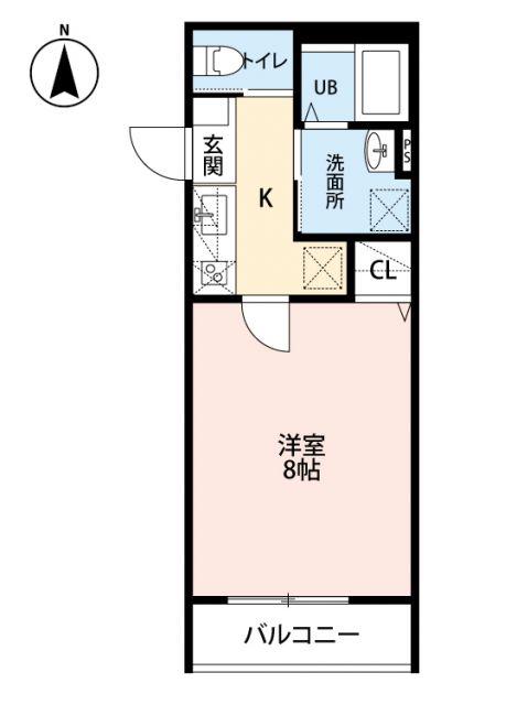 シャルム桜ヶ丘(1K/3階)の間取り写真