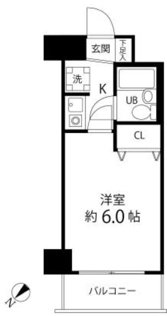 TS GARDEN梶ヶ谷(ワンルーム/1階)の間取り写真