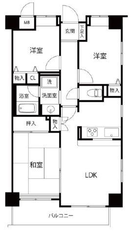 グリーンコート(3LDK/6階)の間取り写真