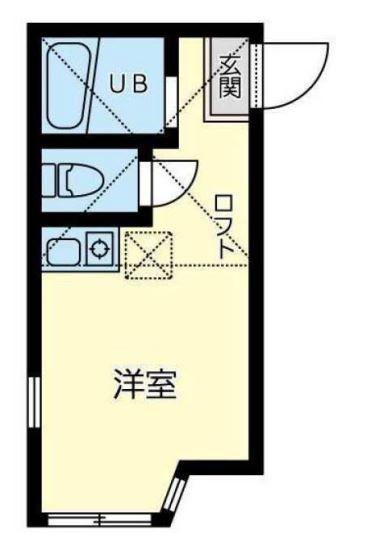 ユナイト芹ヶ谷マデイラ(ワンルーム/2階)の間取り写真