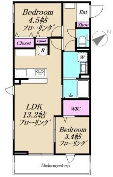 メゾンTSUKUI(2LDK/1階)の間取り写真