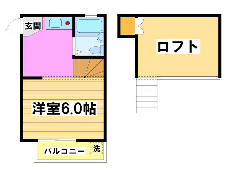 アティアス柴崎(1K/2階)の間取り写真