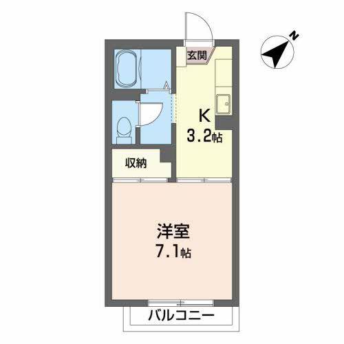 アルファ(1K/1階)の間取り写真