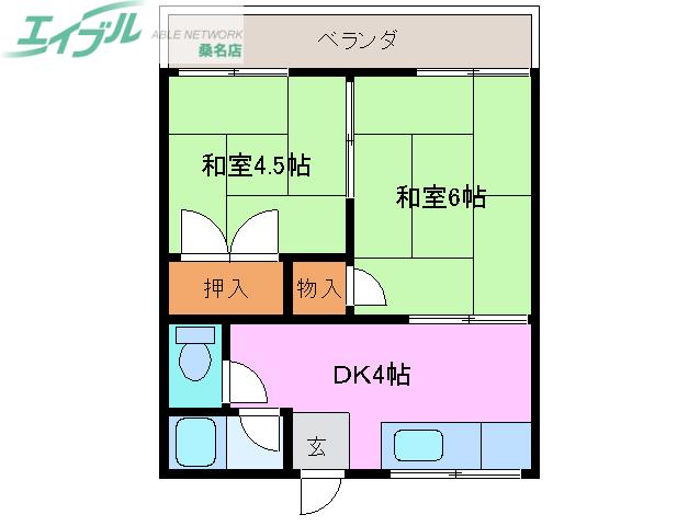 アオイ荘(2DK/1階)の間取り写真