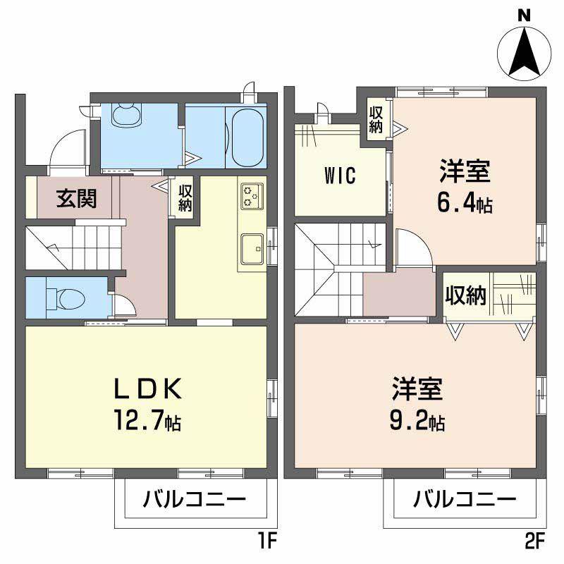 パルモ夢み台N(2LDK/1階)の間取り写真