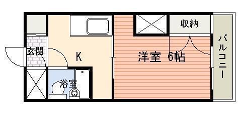 原田ビル(1K/9階)の間取り写真