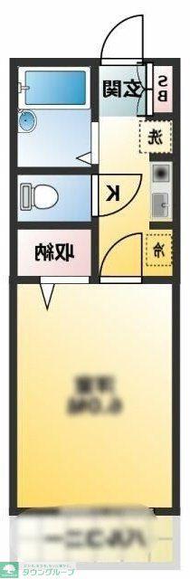 ポートハウスII(1K/2階)の間取り写真