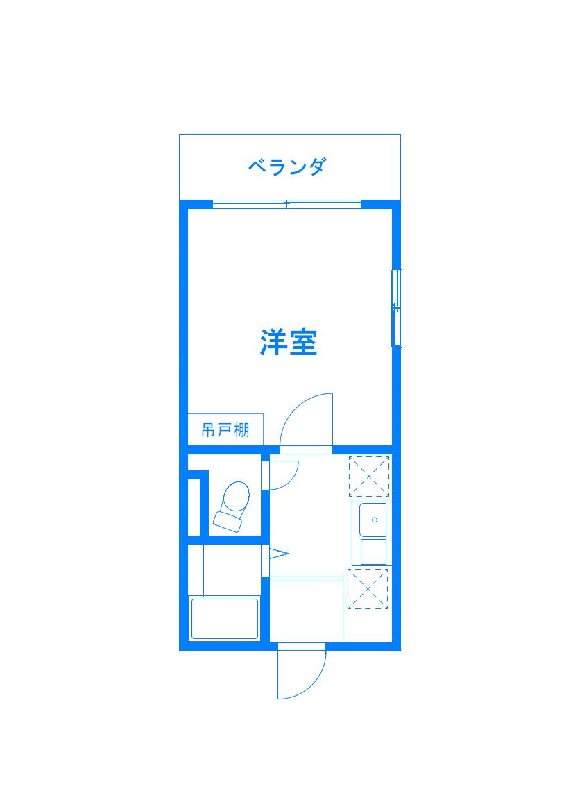 モンステラ登戸(1K/3階)の間取り写真