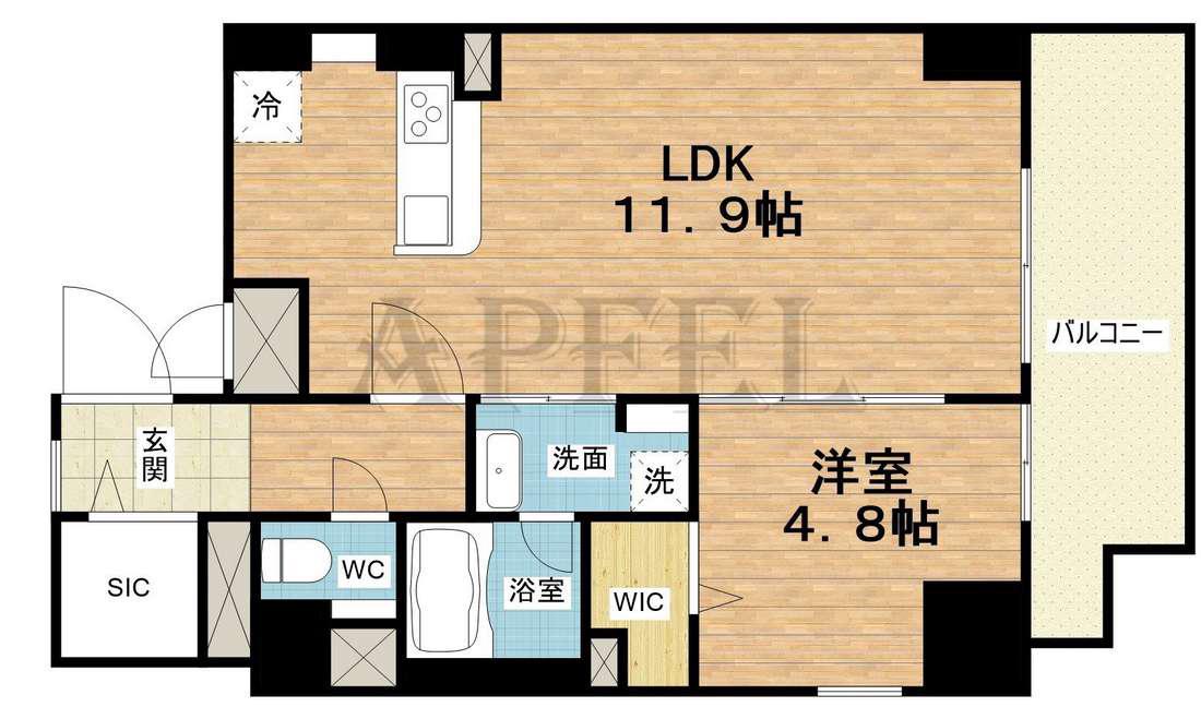 AROME梅田(1LDK/7階)の間取り写真