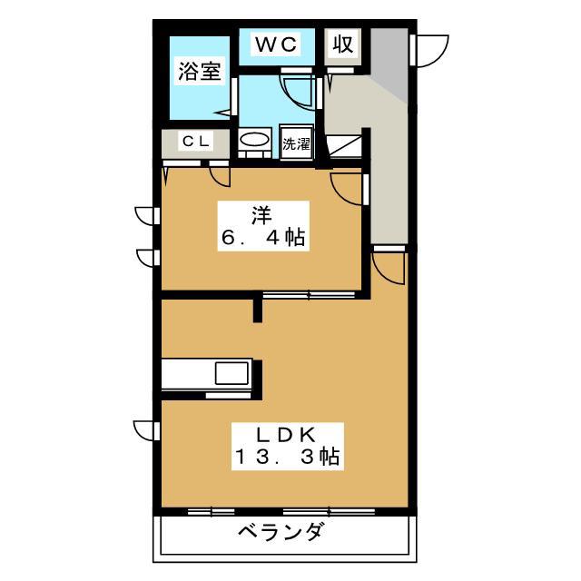 エルヴェ松江(1LDK/1階)の間取り写真