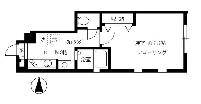 マグノリアステラータマキシマ(1K/1階)の間取り写真