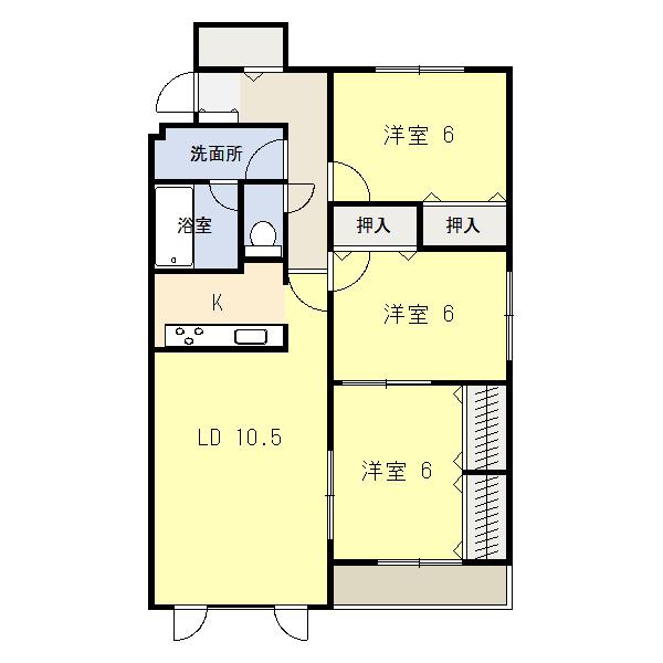 ライトワン24(3LDK/3階)の間取り写真