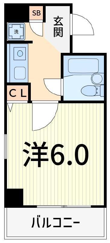 ドミール(1K/3階)の間取り写真