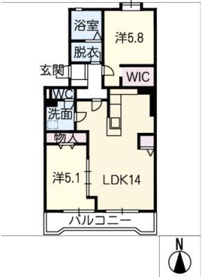 パレス坂巻(2LDK/1階)の間取り写真