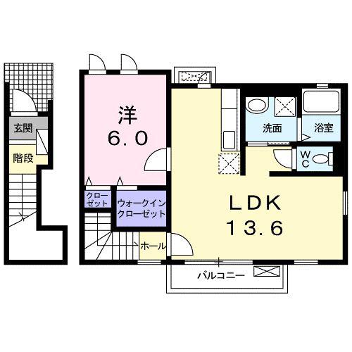 プレアデス II(1LDK/2階)の間取り写真