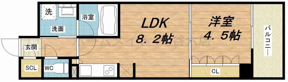 アーバネックス心斎橋(1LDK/7階)の間取り写真